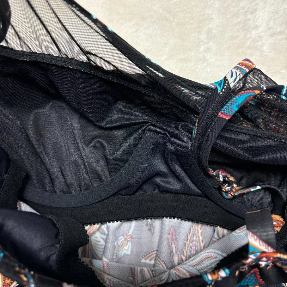 MiracleSuit Mirage Multicolor Floral Underwire Tankini Swim Top‎ Size 10